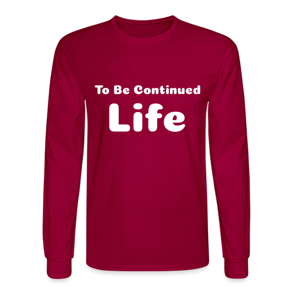 Men's Long Sleeve T-Shirt - dark red