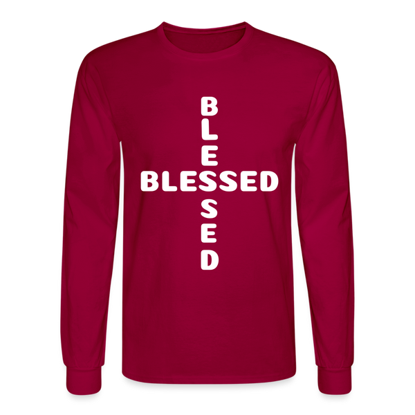 Men's Long Sleeve T-Shirt - dark red